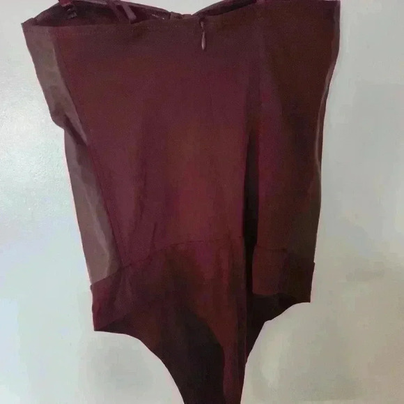 Aqua Faux Leather Bustier Bodysuit size xs #89 - Picture 4 of 4